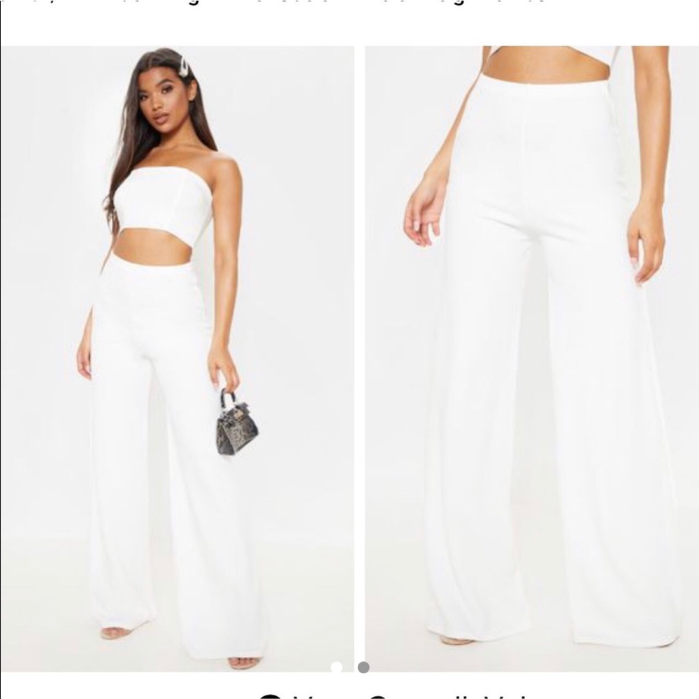 WHITE HIGH WAISTED PANTS FROM PRETTY LITTLE THING